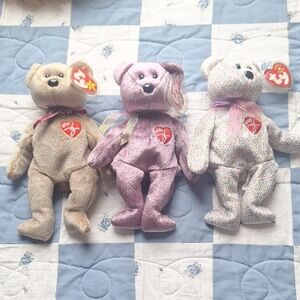 TY BEANIE BABIES SET OF 3- 1999,2000,2001